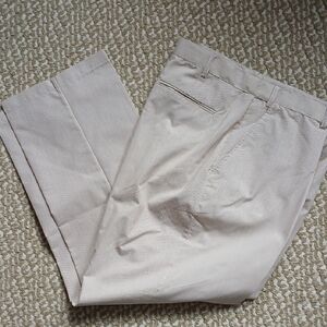 Haband Men's Tan And White Pinstripe Dress Slacks